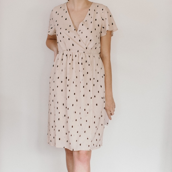 Polagram Polka Dot Midi Faux Wrap Dress - Picture 4 of 4